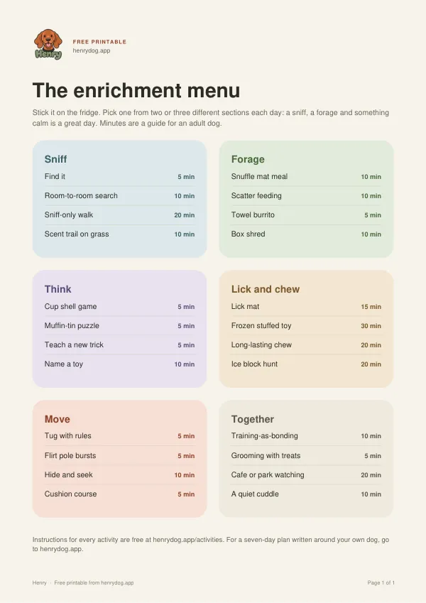 Preview of The enrichment menu